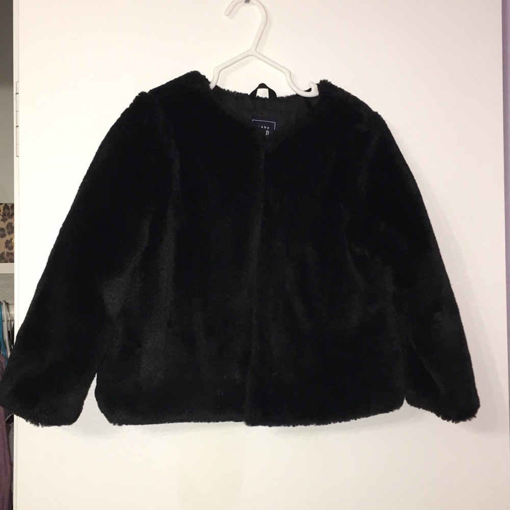 Baby Gap All Black Fur Cover Vest/ Blazer SIze 5